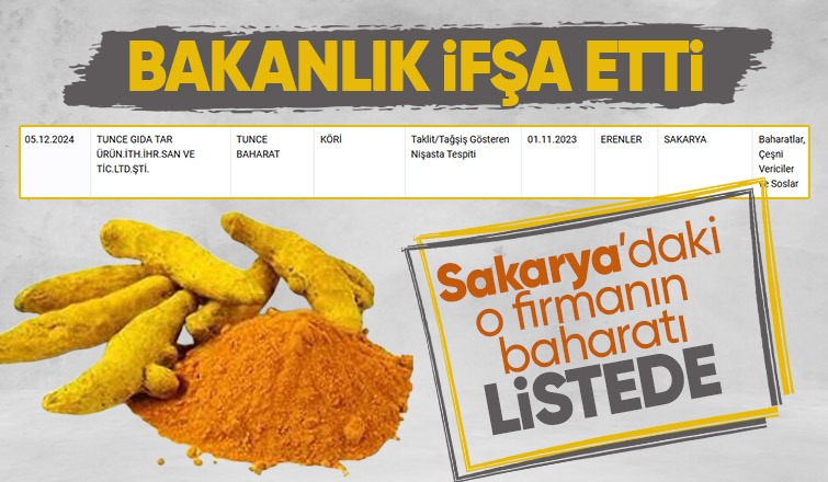 Sakarya'daki firmanın baharatında tağşiş tespit edildi