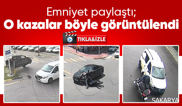 Sakarya'daki kazalar böyle görüntülendi