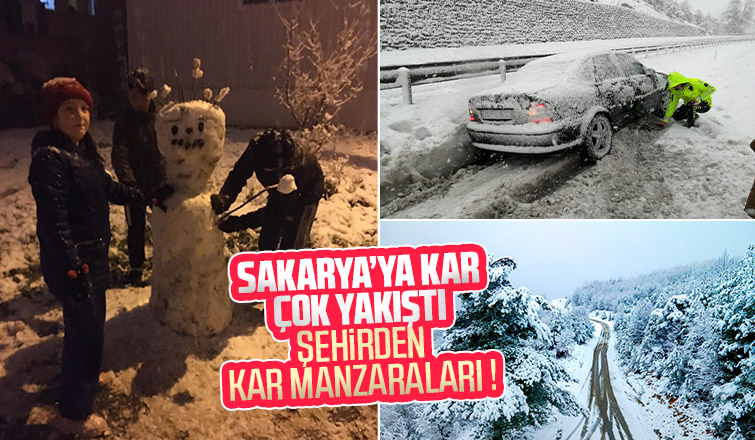 Sakarya'dan kar manzaraları