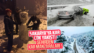 Sakarya'dan kar manzaraları