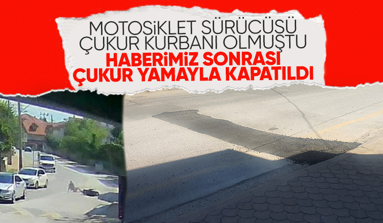 Sakarya Haber'in gündeme getirdiği o çukur asfalt yamayla kapatıldı