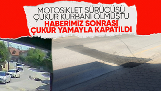 Sakarya Haber'in gündeme getirdiği o çukur asfalt yamayla kapatıldı