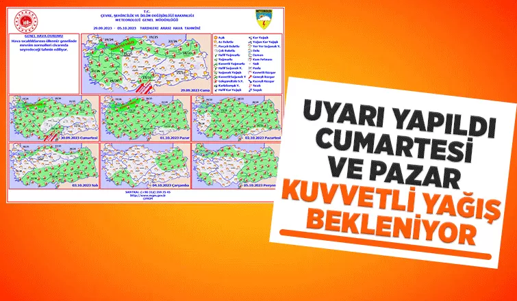 Sakarya için kuvvetli yağış uyarısı