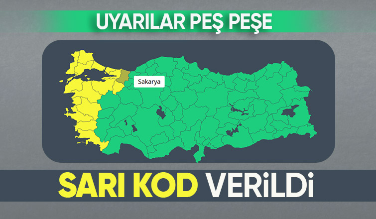 Sakarya için sarı kodlu fırtına ve yağış uyarısı