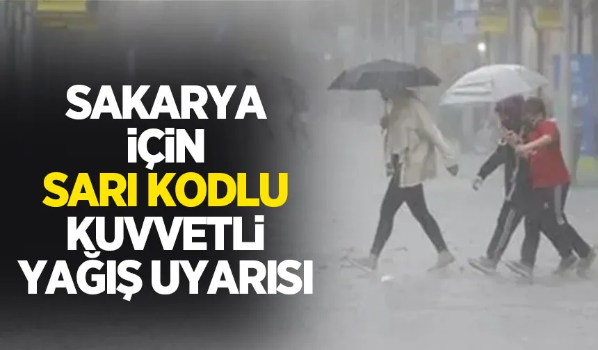 Sakarya için sarı kodlu kuvvetli yağış uyarısı