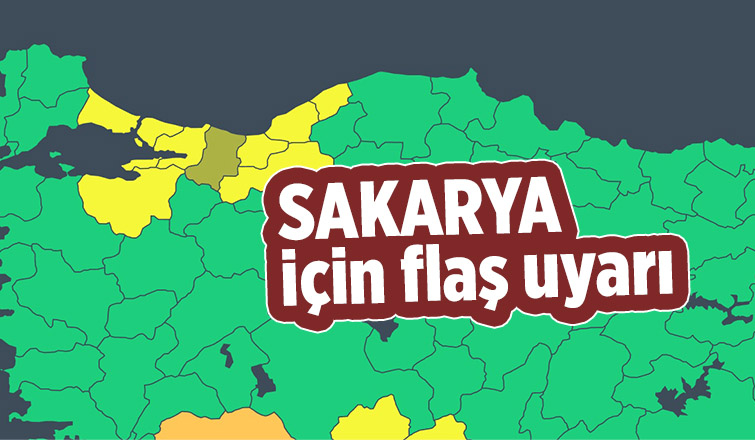 Sakarya için sarı kodlu uyarı