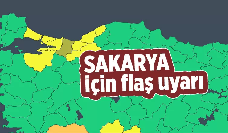 Sakarya için sarı kodlu uyarı