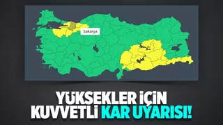 Sakarya için sarı kodlu uyarı