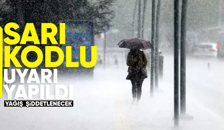 Sakarya için sarı kodlu uyarı