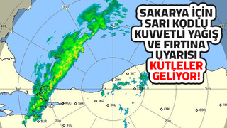 Sakarya için sarı kodlu yağış ve fırtına uyarısı