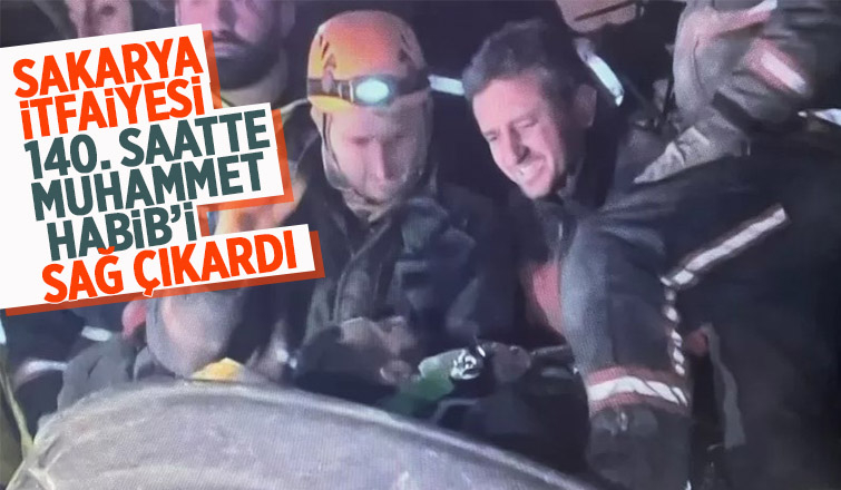 Sakarya itfaiyesi 140. saatte Muhammet Habib'i sağ çıkardı