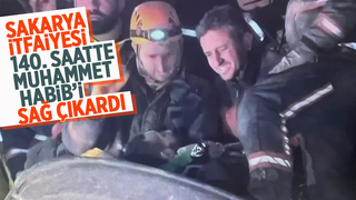 Sakarya itfaiyesi 140. saatte Muhammet Habib'i sağ çıkardı