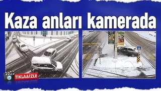 Sakarya kış kazaları kamerada