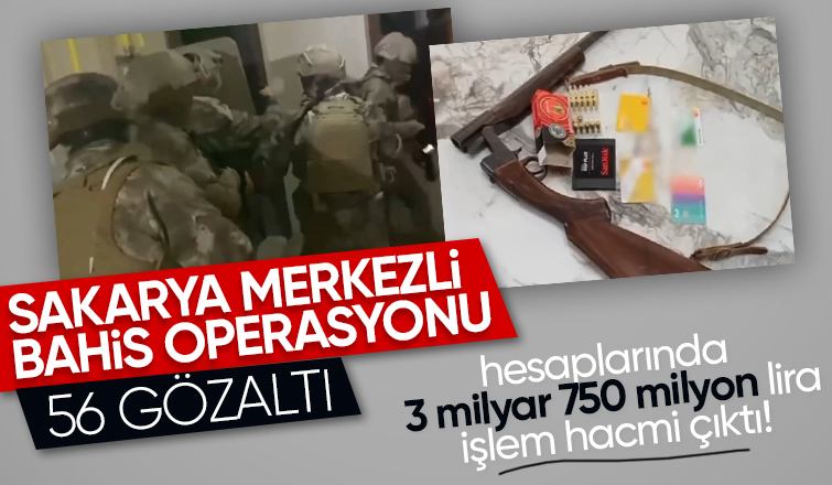 Sakarya merkezli bahis operasyonu 56 gözaltı