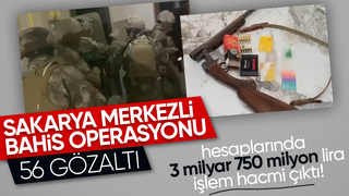 Sakarya merkezli bahis operasyonu 56 gözaltı