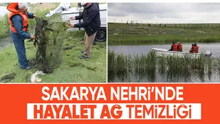 Sakarya Nehri'nde hayalet ağlar toplandı