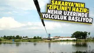 Sakarya Nehri'nde zipline parkuru tamamlandı