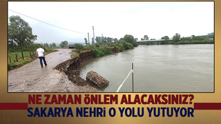 Sakarya Nehri yolu yutuyor