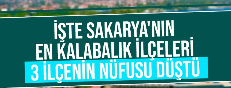 Sakarya'nın ilçe ilçe nüfus sayıları