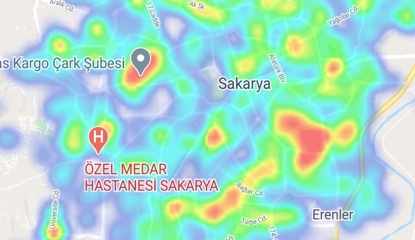 Sakarya'nın korona haritası yeşil ve mora dönmeye başladı