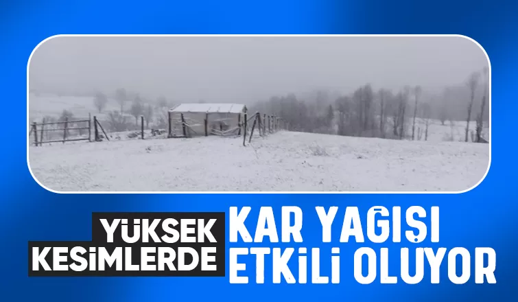 Sakarya'nın yüksek kesimlerine kar yağdı