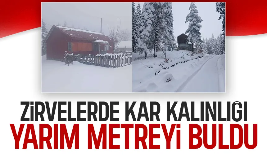 Sakarya'nın yükseklerinde kar kalınlığı yarım metreye ulaştı