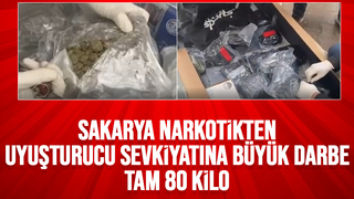 Sakarya polisi 80 kilo uyuşturucu ele geçirdi