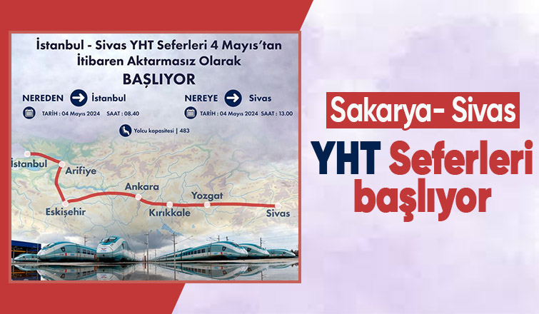 Sakarya-Sivas YHT seferi 4 Mayıs'ta başlıyor