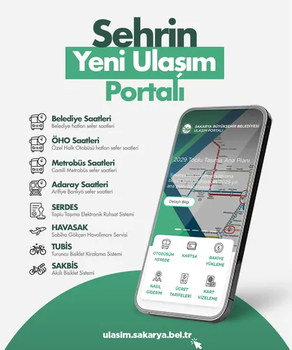 Sakarya Ulaşım Portalı’na yeni özellik: Tek tıkla görülebilecek
