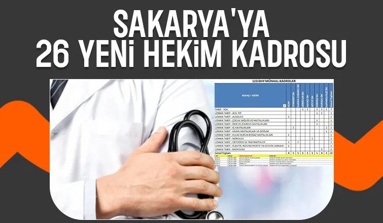 Sakarya'ya 19'u uzman 26 yeni doktor geliyor