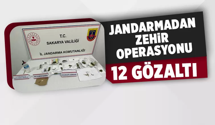 Sakaryada jandarmadan uyuşturucu operasyonu