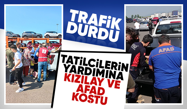 Sakaryada trafikte kalanlara yardım ulaştırıldı