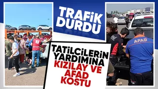 Sakaryada trafikte kalanlara yardım ulaştırıldı