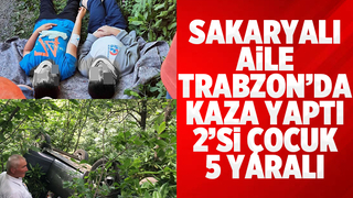 Sakaryalı ailenin otomobili uçuruma yuvarlandı: 5 yaralı