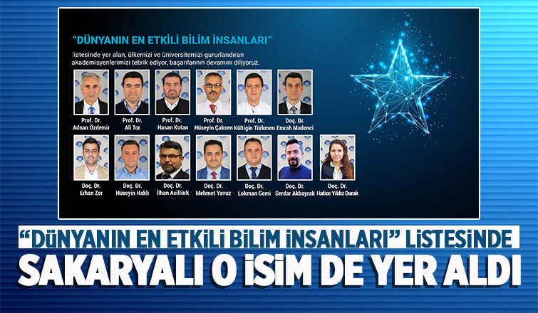 Sakaryalı akademisyen Dünyanın En Etkili Bilim İnsanları listesinde