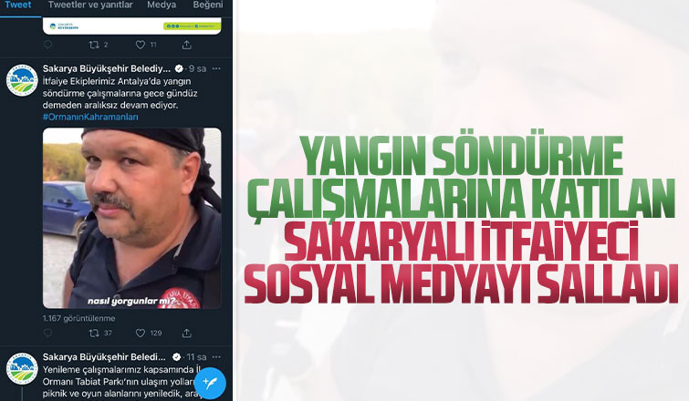 Sakaryalı itfaiyeci sosyal medyayı salladı
