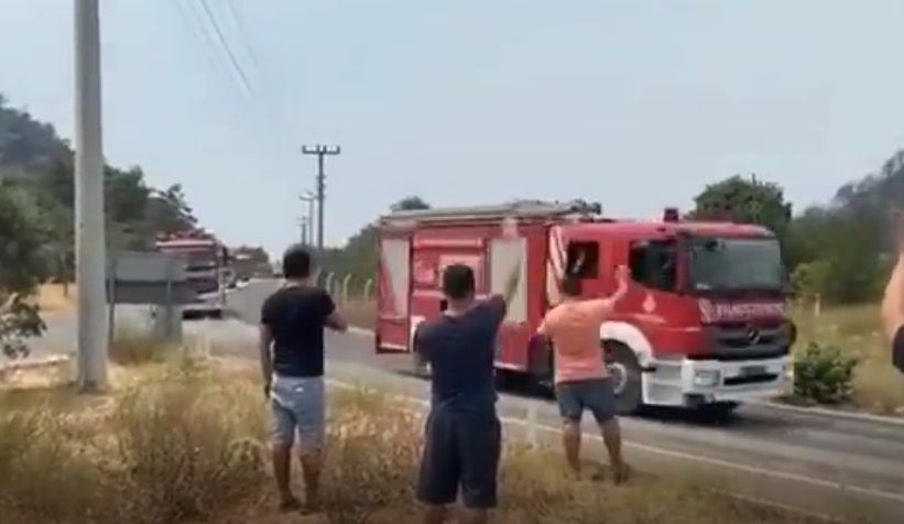 Sakaryalı itfaiyeciler Marmaris'te böyle karşılandı