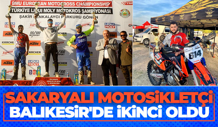 Sakaryalı sporcudan Motokros Şampiyonası'nda ikincilik