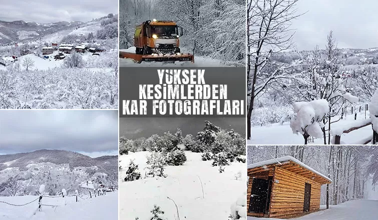 Sakarya’nın yüksek kesimlerine kar ile gelen güzellik