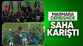 Sakaryaspor Kocaelispor maçında saha karıştı