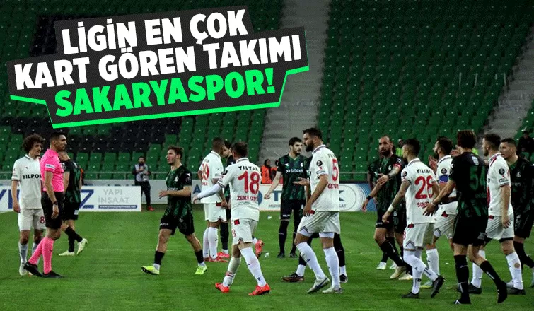 Sakaryaspor ligde en çok kart gören takım oldu