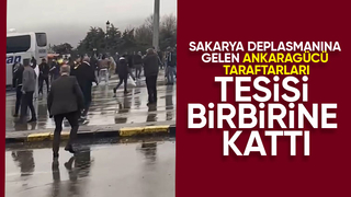 Sakaryaspor maçına gelen Ankaragücü taraftarları sopalarla birbirlerine girdi
