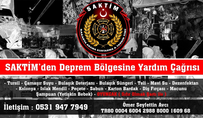 SAKTİM'den depremzedeler için yardım çağrısı