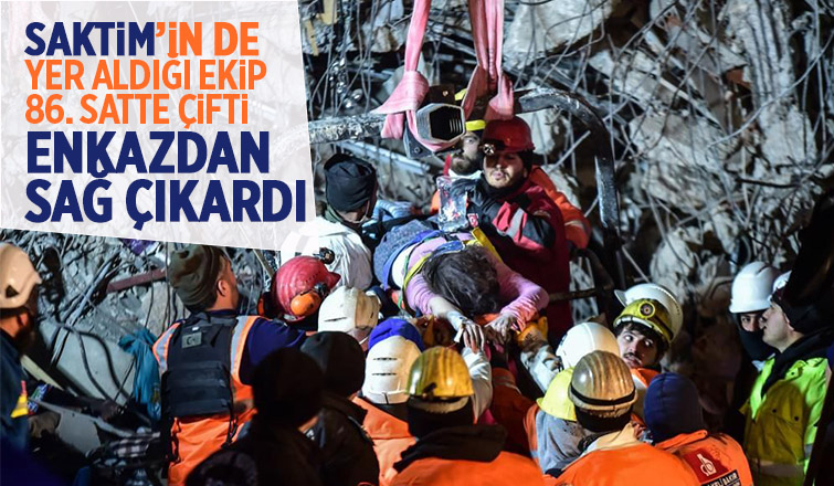 SAKTİM'in bulunduğu ekip bir çifti sağ kurtardı