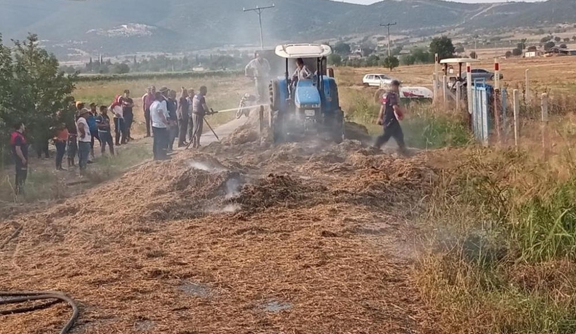 Saman yüklü kamyonet kül oldu