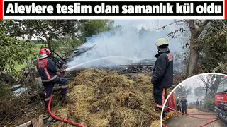 Samanlık kül oldu