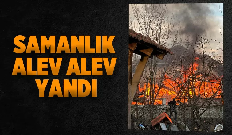 Samanlık kül oldu