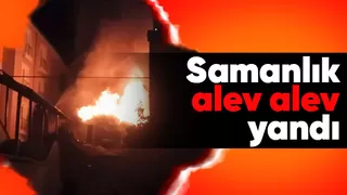 Samanlık yandı