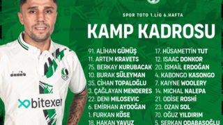 Samsun maçının kamp kadrosu açıklandı