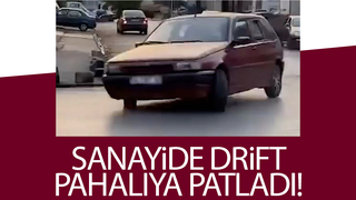 Sanayide drift atan o sürücü yakalandı